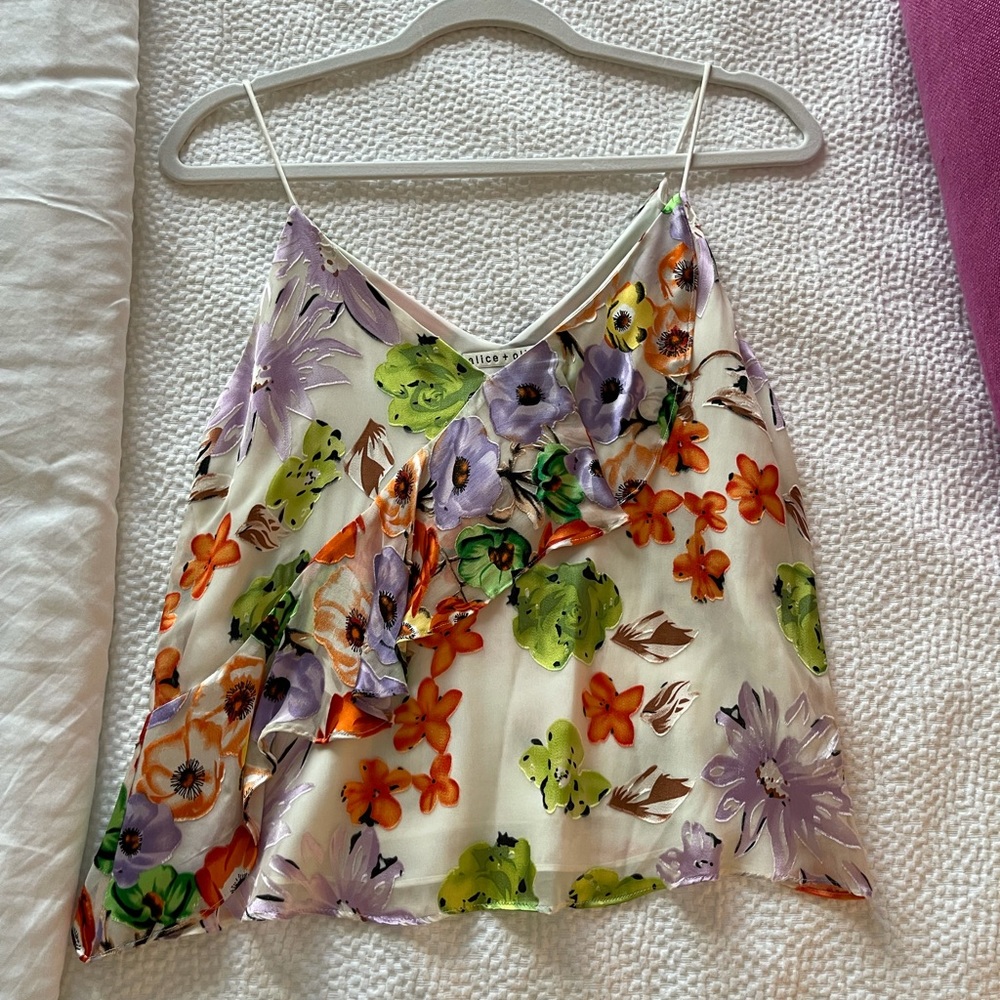 Alice and Olivia floral top SZ XS